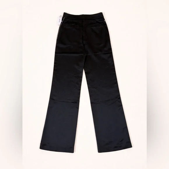 Jason Wu Black Satin Wide Leg Tuxedo Pants w/Rhinestone Side Stripe – Sz 2 – NWT - Picture 3 of 7